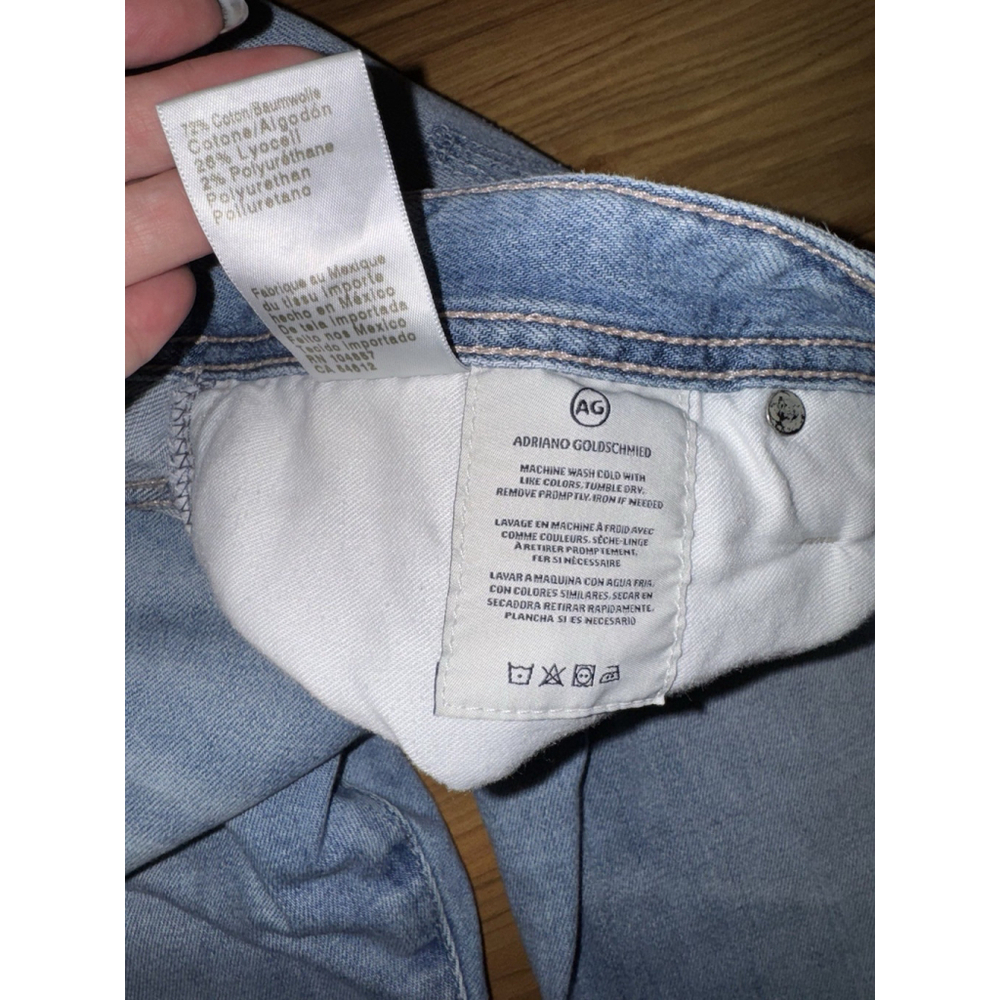 AG Adriano Goldschmied Everett Slim Straight Jeans Mens 38R Light Wash Soft - Picture 10 of 11